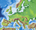 Europe elevation map